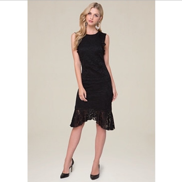 bebe Dresses & Skirts - Bebe Lace & Ruffles Hi-low Dress
